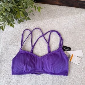 Salt + Cove ribbed purple bikini top